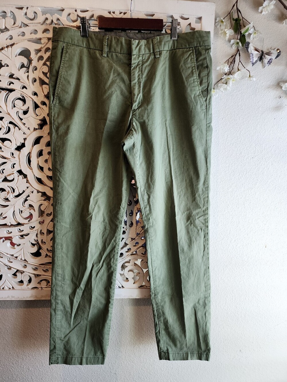 FIGARET PARIS OLIVE CHIN9 PANTS MENS SIZE 32 WAIST COMFTRABLE FIT - Picture 2 of 14